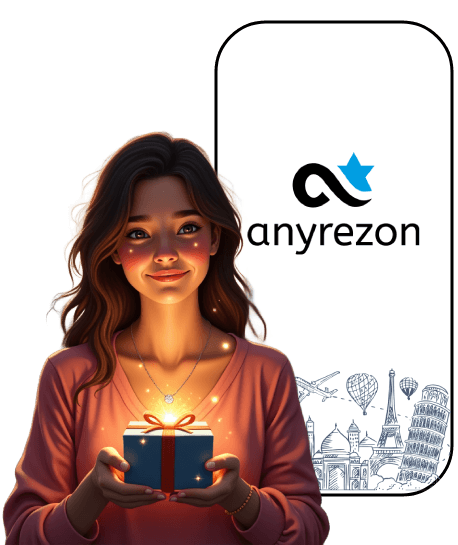 Preview of the Anyrezon app on a mobile phone