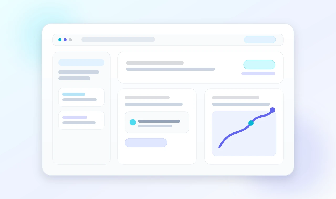 Anyrezon UI mockup showing a three-step flow to organize and share personal context with control.